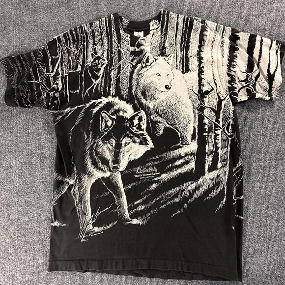 Cabela's Graphic Wolf Print Men's T-Shirt XL - Picture 1 of 5